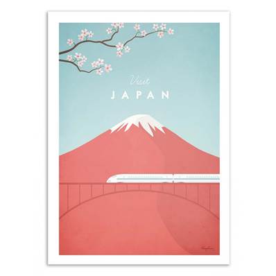 Affiche visit Japon Fuji 30x40cm Henry Rivers