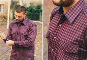 Chemise épaisse doublée polaire bordeaux homme Taille S