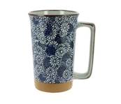 Mug japonais grand chrysanthme bleu