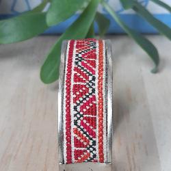 Bracelet ethnique Tibétain, tissus brodé Visuddhi