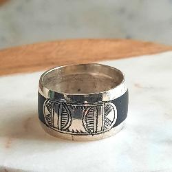 Bague Touareg Argent Ethnique Artisanale – Taille 64  Nanif 6001