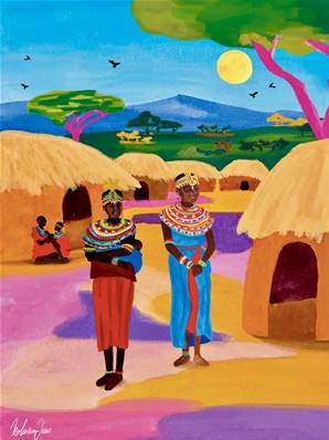Affiche Femmes Massaï : L'élégance de l'Afrique 30x40 Nolwen