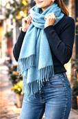 Etole en viscose et cachemire bleu ciel