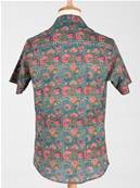 Chemise homme manche courte Tige de fleurs en coton