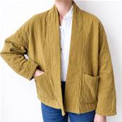 Veste matelassée velour vert anis