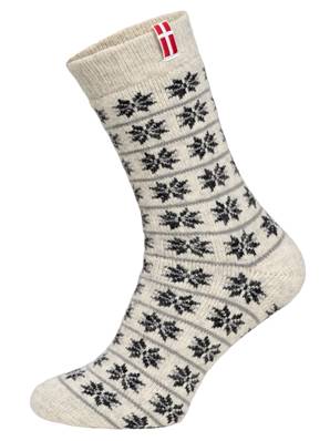 Chaussettes 80% laine flag danemark ecru navy 35-38
