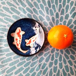 Coupelle japonaise carpe Koi 9,9cm x1,5 cm