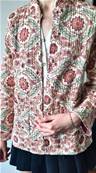 Veste indienne matelassée réversible fleurie blanche fleurie