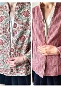 Veste indienne matelassée réversible fleurie blanche fleurie