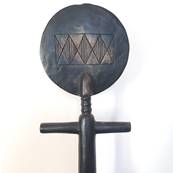 Statuette Akua'ba noire en bois (Ghana) – 35 cm