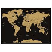 Carte du monde � gratter noire 82x59 cm