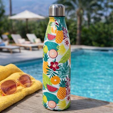 Bouteille isotherme inox 500ml fruits tropicaux