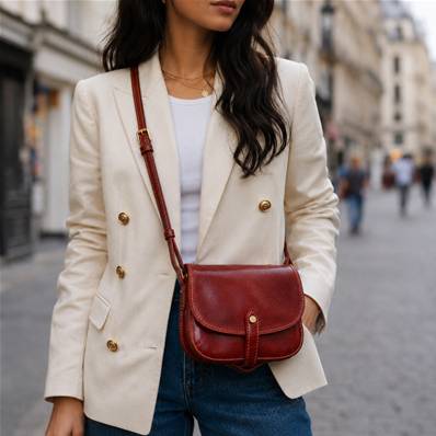 Sac cuir italien cognac