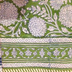 Etole, écharpe,  paréo coton imprimé fleurs blanches block print7