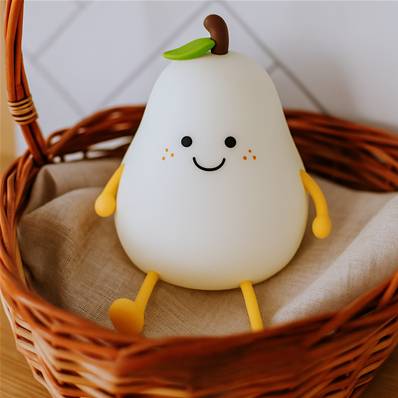 Veilleuse enfant Poire LED en silicone tactile USB