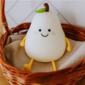 Veilleuse enfant Poire LED en silicone tactile USB