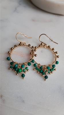 Boucles d'oreilles pampilles Malachite