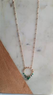 Collier pampilles perles de malachite