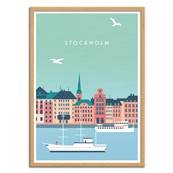 Affiche Stockholm Suède 30x40cm Katinka Reinke