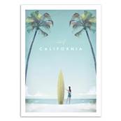 Affiche Surf Californie USA 50x70cm Henry Rivers