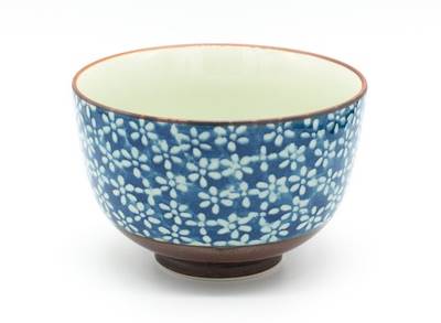 Bol japonais fleurs bleues diamètre 12,5 cm