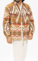  Surchemise  motif aztèque marron