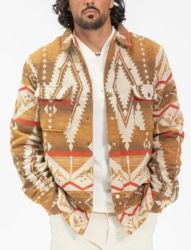  Surchemise  motif aztèque marron