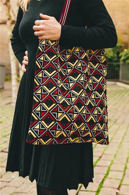 Sac Tote BAG en tissus africain WAX motif geométiques