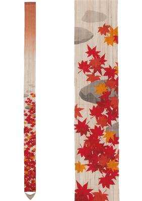 Tenture japonaise traditionnelle Érable rouge de l'automne 170 cm