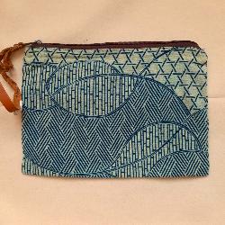 Trousse grand modle indigo gomtriques stris