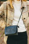 Sac pochette besace bandoulière bleu 15x21cm