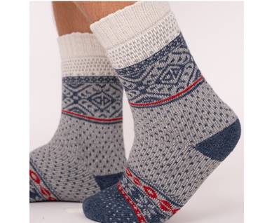 Chaussettes 45 % laine bleu 39-42