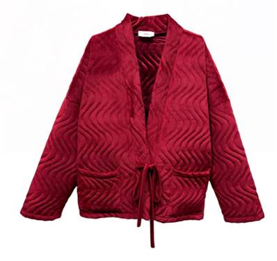 Veste rouge matelassée velour taille unique