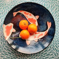 Saladier japonais carpe Koi 21,5 cm x 8 cm
