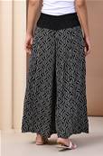 Pantalon extra large CHIZU noir et motifs beige