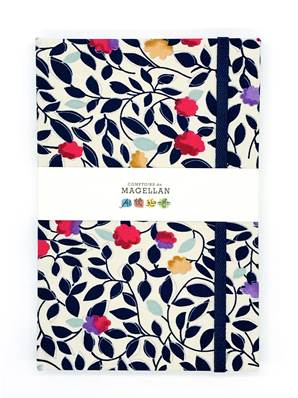 Carnet de notes Fleurs feuillages bleus