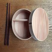 Boîte Bento ovale en cèdre naturel du Japon