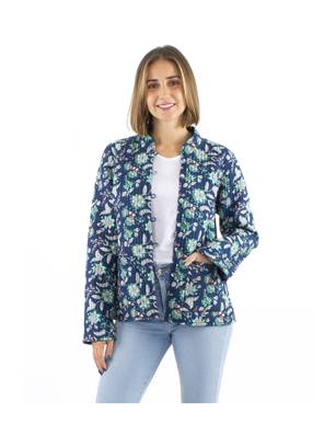 Veste indienne matelassée réversible marine