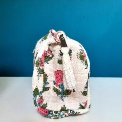Trousse de toilette indienne blanche15x15x7 cm