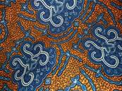 Sac Tote BAG en tissus africain WAX, orange bleu motifs arabesques
