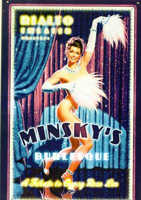 Plaque métal 20x30 vintage MUSIC HALL "MINSKY'S".