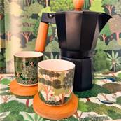 Cafetière à l'italienne 6 tasses manche bois noir