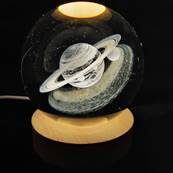Lampe boule en verrre lumineuse saturne