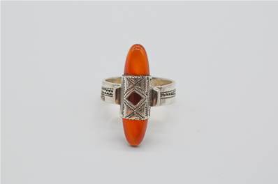Bague touareg ovale cornaline Niamey