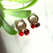 Boucles d'oreilles Dorées "Rouge Passion" - Émail à Froid