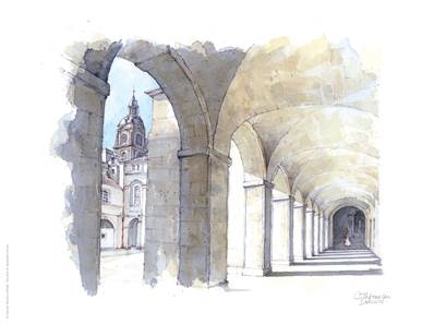 Affiche cour Mably Bordeaux 30x40cm Aquarelle15