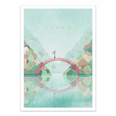 Affiche visit Japon pont 50x70cm Henry Rivers