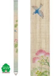 Décoration japonaise artisanale Merle Bleu & Fleurs 10×170 cm 