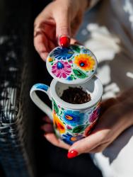 Tisanière blanche avec infuseur 280 ml polonaise