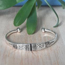 Bracelet touareg argent lisers d'bne Homme/Femme